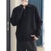 Pure Gray Autumn Winter Korean Minimalist Style Knitted Cardigan Trendy Versatile Sweater Warm Coat Men_viptrois.com