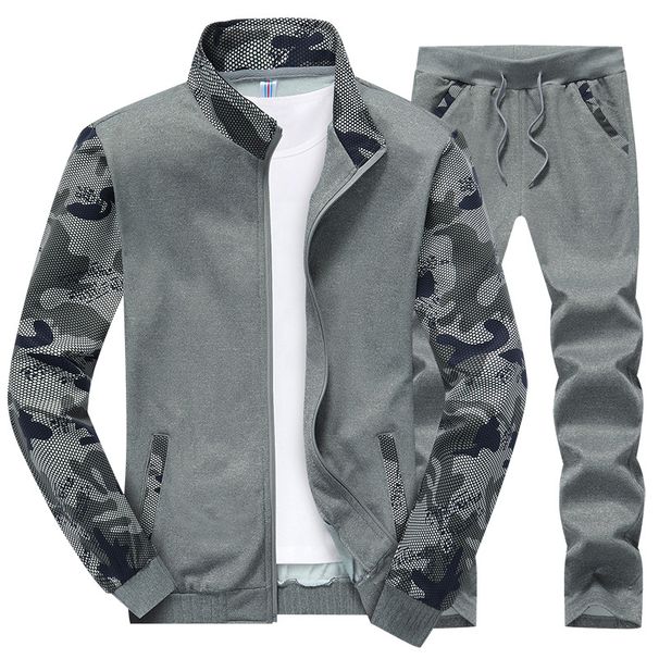 Men's Clothing sports leisure suit camouflage collar youth two-piece baseball suit _viptrois.com