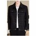 Men's Clothing Autumn And Winter Middle Aged And Young People Houndstooth Trend Fashion Short Lapel Casual Jacket Leather Coat Men_viptrois.com