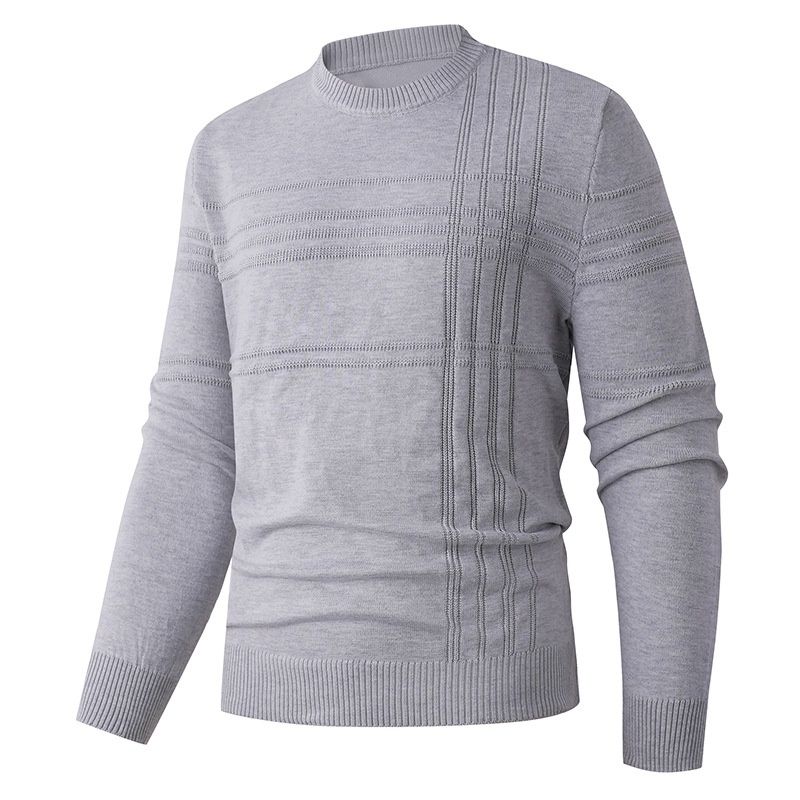 Pure Cross-Border Autumn Winter New European American Round Neck Pullover High-Quality Foreign Trade Men's Solid Color_viptrois.com