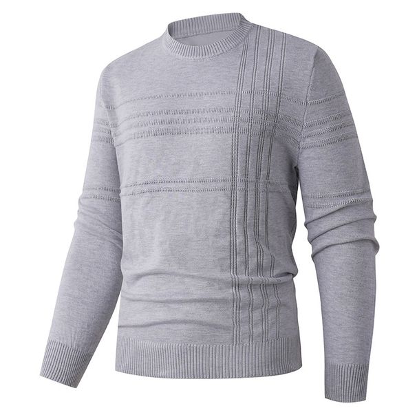 Pure Cross-Border Autumn Winter New European American Round Neck Pullover High-Quality Foreign Trade Men's Solid Color_viptrois.com
