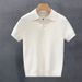 Men's Short Sleeved Polo Shirt Summer Thin Knitted Collared T-Shirt High End Casual Textured Breathable Polo Top_viptrois.com