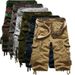 Men's Clothing Men's Loose Multi Pocket Overalls Washed Cropped Pants 7 Point Pants Loose Cotton_viptrois.com