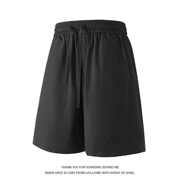 Men's Clothing Summer Men's Solid Color Five-Point Pants Loose Fit Thin Straight Leg Casual Outdoor Beach Fashionable Plus Size_viptrois.com