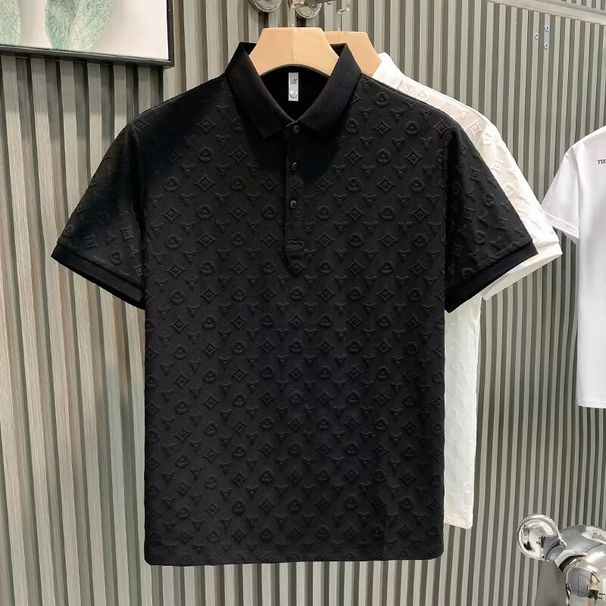 Men's Clothing Lapel Short Sleeved Polo Shirt Men's Summer T Shirt Version Slim Trend New All Match T Shirt Top_viptrois.com