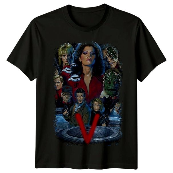 V (1984) Movie Poster Inspired 100% Cotton T-shirt Mens Tees Top Retro 80s Tee_viptrois.com