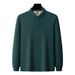 Men's Long-Sleeve Polo Shirt – 100% Cotton, Split Hem, Embroidered Collar (M-4XL, 9 Colors, Business Casual)_viptrois.com