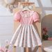 2025 Hot Selling Girls Lotus Leaf Round Neck Print A Line Princess Dress Cross Border Foreign Trade_viptrois.com