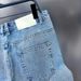 Men's Clothing Blue Washed Jeans Tapered 3D Cut Fashion Casual Denim Pants _viptrois.com