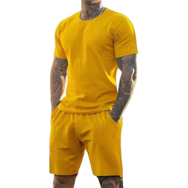 Men's Clothing Sleeved Sports Casual Striped Round Neck Fitness Suit Men's T Shirt_viptrois.com