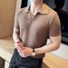 Men's Knitted Hollow V-Neck Polo Shirt - Summer Thin & Breathable | Slim Fit Lapel Design | High-End Fashion Knitwear_viptrois.com