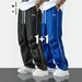 Men's Straight Leg Drawstring Casual Pants Summer Style Commuter Trendy Versatile Solid Color Commuter Pants_viptrois.com