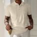 Men's Clothing American New Products Hot Sale Summer Men's Heavy Corduroy Simple Casual Business Loose POLO Shirt Short Sleeve_viptrois.com