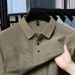 Men's Clothing 2025 Summer New Lapel Short Sleeve T Shirt Loose Men's Fashion Casual Half Sleeve T Shirt Ice Silk Polo Shirt Men's T_viptrois.com