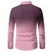 New Casual Trend Men's Long Sleeve Shirt 3D Gradient Printed Top Lapel Design_viptrois.com