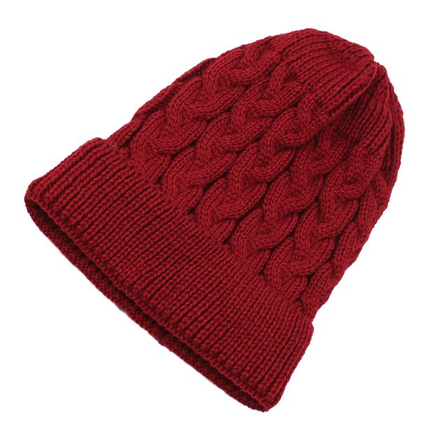 Woolen thickened knitting big head circumference men's warm women's Fried Dough Twists curled hat_viptrois.com