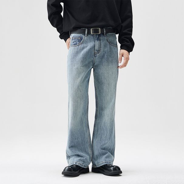 Men's Clothing Men's Flared Loose Jeans Men Autumn New High Street Wide Leg Slim Washed Pants Men's Autumn_viptrois.com