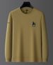 Cuban Grid Heavyweight 320g Trendy Brand Warm Round Neck Men's Autumn Winter Sweatshirt Base Shirt Embroidery_viptrois.com