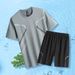 Men's clothing Sports suit men's large size summer running short-sleeved T-shirt quick-drying clothes casual fitness training shorts two-piece suit_viptrois.com