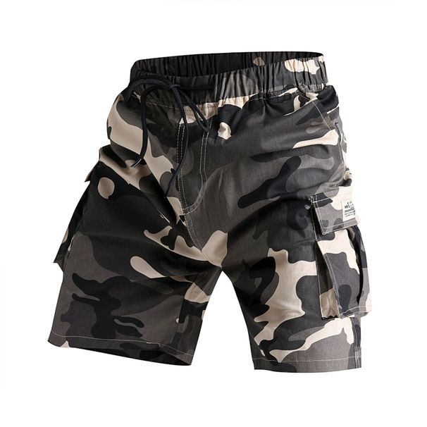 Large Camouflage Workwear Shorts For Men In The Summer Of 2025, Thin Cut Men's Straight Leg Pa, Loose Casual Beach_viptrois.com