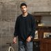 Pure Autumn Workwear Style Knitted Casual Loose Color-Block Men's Sweater Trendy Pocket Crew Neck Pullover Top_viptrois.com