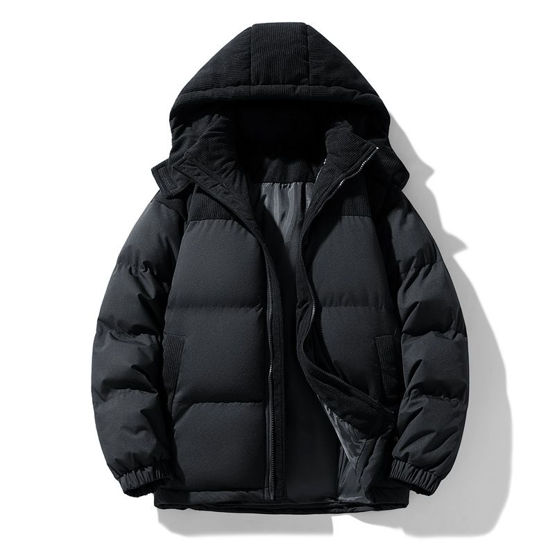Men's Clothing Unisex Winter Hooded Cotton Jacket - Windproof Thickened Parka Coat For Men & Women, Casual Streetwear With Detachable Hood_viptrois.com