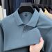 100% Cotton Long Sleeve Polo Shirt T-Shirt Men's Spring And Autumn New Style Turn-Down Collar Solid Color Business_viptrois.com