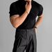 Men's Retro Striped Henley T-Shirt - Breathable Short Sleeve Knit Tee For Summer | Slim Fit Casual Top (Black/White, M-3XL)_viptrois.com