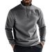 Men's Fleece-Lined Zip-Up Hoodie – Winter Warm Stand Collar Pullover (Light Gray/Burgundy/White/Black/Charcoal/Camel/Red/Beige, S-XXXL)_viptrois.com