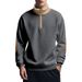 European And Cross-Border New American Style Retro Patchwork Embroidery Half-Zip Men's Plus Size Long Sleeve_viptrois.com