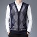 Men's Wool Blend V-Neck Sleeveless Vest - Stylish & Versatile Knit Cardigan For Casual & Smart Wear_viptrois.com