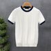 Men's Clothing High End Short Sleeved Sweater Men's Fashion Brand Spring And Autumn Inner Wear Bottoming Shirt Winter New Men's Thin Knitted Sweater_viptrois.com