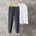 Men's Slim Fit Stretchable Dress Pants - Comfortable Straight Leg Casual Trousers With Elastic Waist For Business & Everyday Wear_viptrois.com