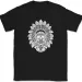 Skull Indian Headdress T-Shirt Mens Womens Tees Top Funny Native American Pattern Graphic Tee_viptrois.com