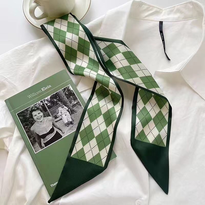 New Hairband High-end Sense Neck Small Silk Scarf For Women Spring Summer Thin Narrow Ribbon Hair Tie Bag Decoration_viptrois.com
