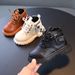 Child's shoes Boys fashion Doc Martens girls side zipper soft-soled single boots_viptrois.com