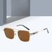 Men's Sunglasses Personalized Large Frame Metal Sunglasses Double Beam Glasses_viptrois.com