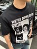 Men's Clothing Men's Summer Band Printed Portrait Retro Small Neck Short Sleeve Tee Shirt Cleanfit Trendy Top_viptrois.com