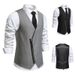 Men's Casual Slim Fit Suit Vest Wedding Party Slant Placket Zipper Vest Vest_viptrois.com