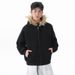 Retro Sherpa-Lined Hoodie – Unisex Vintage Open Front Cardigan With Faux Fur Trim, Oversized Streetwear Pullover For Men & Women (Black & Ash Gray)_viptrois.com