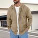 Men's Clothing Solid Color Heavy Retro Spring Autumn Winter Men's Fleece Top Jacket Solid Color Zipper Sweatshirt_viptrois.com