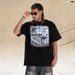 American High Street West Coast Print Short-sleeve For Men, Loose Fit Half-sleeve T-shirt_viptrois.com