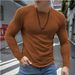 Men's Clothing Foreign Trade Europe And America Ins New Autumn Bottoming Shirt Slim Men's Long Sleeved Round Neck Casual Tops_viptrois.com