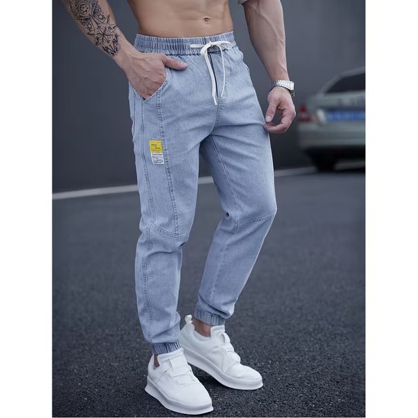 Men's Stretch Jogger Jeans | Elastic Waist & Cuffed Ankles For Comfort & Style | Casual Streetwear Pants_viptrois.com