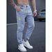 Men's Stretch Jogger Jeans | Elastic Waist & Cuffed Ankles For Comfort & Style | Casual Streetwear Pants_viptrois.com