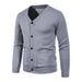 Men's Slim Fit V-Neck Cardigan – Lightweight Knit Sweater For Layering & Smart Casual Wear_viptrois.com