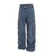 American Street Unisex High Street Heavy Industries Premium Multi-Pocket Design Retro Men's Loose Jeans_viptrois.com