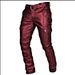 Men's Clothing Solid Color PU Strap Casual Men's Leather Pants KZ2332_viptrois.com