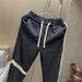 Men's Trendy Striped Sweatpants Spring Loose Fit Tapered Leg Casual Long Pants Versatile Black Youth Bottoms_viptrois.com