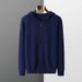 Men's Zip-Up Hooded Cardigan – Sporty Casual Knit Sweater With Front Pockets (Light Blue/Black/Grey/Dark Blue, Sizes S-3XL)_viptrois.com